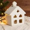 Adornos navideños artesanales de cerámica escandinava con diseño recortado y luz LED, regalos decorativos transfronterizos.