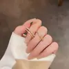 [Chapado en Oro Real] Moda de Corea del Sur Personalizado Flor Diseño Nicho Sentido Avanzado Lujo Ligero Exquisito Anillo Trendy Ins