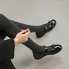 Estilo deportivo~ Lindo moño, una correa, tacón bajo, punta redonda Mary Jane 2026 otoño cuero moda zapatos de mujer