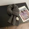 Cachecol Tricotado Simples Versátil Outono e Inverno Estilo Coreano Atmosfera Cachecol de Ano Novo Aconchegante Engrossado Cachecol Pequeno para Pescoço para Mulheres