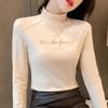 3054 # Camiseta de Manga Longa Gola Alta Veludo Dupla Face (Tiro real) (100% Outro) (Adicionar 2Xl/3Xl)