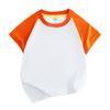 Roupas de classe verão 2024 casual estilo universitário gola redonda Raglan roupas infantis jardim de infância crianças maiores tamanho manga curta camiseta lisa