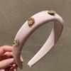 Diadema de Peluche Rosa Estilo Chanel para Mujer, Diadema de Corona Alta, Diadema Ancha de Otoño e Invierno para Lavarse la Cara, Nuevo Pasador para el Cabello