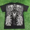Camiseta de manga corta con estampado de calavera vintage Y2K para hombre y mujer, holgada, distintiva, estilo urbano, Diablo, punk, hip-hop.