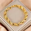 Pulsera Hip-Hop de Acero Inoxidable Resistente con Cierre Entrelazado Transfronterizo Europeo y Americano Textura Retro Cadena Gruesa Joyería Versátil para Manos para Hombres y Mujeres