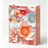 Bolsa de Regalo Estilo Pintura al Óleo con Flores Frescas Bolsita de Papel Colorida para Instagram Bolsa para Souvenir de Festival En Stock