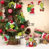 24 Peças de Enfeites de Madeira Pendurados do Grinch de Natal, Decorações de Árvore de Natal do Grinch, Suprimentos de Decoração para Festa de Natal