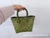 2026 Bolso Tejido Verde Nuevo, Bolso Cesta de Bambú Hecho a Mano de Mimbre Artificial, Regalo para el Festival del Bote del Dragón Azul