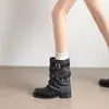 Botas únicas para mujer, botas de motociclista con hebilla estilo western, botines, botas de verano con remaches apilados, botas de cowboy para mujer, estilo vintage para otoño e invierno