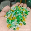 Ábaco de Jadeíta Tricolor Tipo Hielo con Agujero Grande, Cuentas de Piedra Ba Shan, Accesorios y Espaciadores para Joyería DIY, Pulseras, Collares
