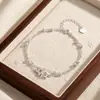 Pulseira de Prata Esterlina S925 de Duas Camadas com Estrela para Mulheres, Design de Nicho de Luxo Leve, Pulseira Elegante de Contas Empilháveis, Presente para Melhor Amiga