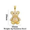 Colgantes de Animales Lindos Transfronterizos, Elementos Adorables de Oso y Delfín, Accesorios de Colgante de Acero Inoxidable Personalizados DIY Incrustados con Diamantes