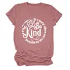 SÉ AMABLE EN UN MUNDO Camiseta casual de manga corta con cuello redondo para mujer Amazon eBay tienda independiente