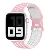 Correa de Silicona de Dos Colores Adecuada para Apple Watch con Ocho Hebillas Correa Deportiva Transpirable Venta al por Mayor en Stock
