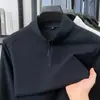 Sudadera de cachemira de alta gama para hombre, con media cremallera y cuello alto, manga larga, estilo primavera y otoño, camiseta interior básica, venta al por mayor de ropa para hombre