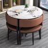 Rock Plate Light Luxury Storage Mesa de Jantar e Cadeira Combinação Pequeno Apartamento Moderno Simples Mesa de Jantar Doméstica Pequena Mesa Redonda Mesa de Jantar e Cadeira