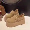 Zapatos Birkenstock de suela gruesa para mujer 2026 nuevo otoño versátil retro plataforma que aumenta la altura zapatos sin cordones mocasines Birkenstock zapatos individuales