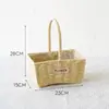Bolo Lunar Tecelagem de Grama Tecelagem de Rattan Tecelagem de Bambu Cesta de Flores Arranjo de Flores Secas Arranjo de Flores Ornamentos Cesta de Frutas para Segurar