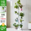 Estante de Flores de Acero Inoxidable de Piso a Techo para Suculentas en Repisa de Ventana Saliente, Estante de Almacenamiento Ahorrador de Espacio para Balcón de Casa, Adecuado para Colgar Potos