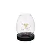 Estilo retro transparente Zen retro estilo casero pantalla de lámpara a prueba de viento decoración estilo chino cena a la luz de las velas portavelas redondo de vidrio
