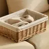 Caixa Organizadora de Mesa em Rattan Tecido Armário Organizador Cesta Tecida Cesta para Armazenamento de Brinquedos Infantis Caixa Organizadora de Tecido Estilo Japonês