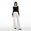 Jeans naranja joven # De tiro alto, ligeramente acampanados para mujer, con un ajuste cómodo y no restrictivo, diseñados para estilizar, cubrir las caderas, y son modernos y versátiles, con un diseño de moda de largo hasta el suelo