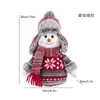 Tecido de Malha Popular Vermelho e Azul Transfronteiriço Boneco Boneco de Neve Decoração de Natal Boneco de Janela Enfeites Personalização