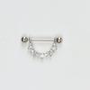 Producto Transfronterizo Anillos para Pezón en Forma de U con Incrustaciones de Diamantes, Estilo Geométrico Metálico Personalizado para Mujer Piercing para Pezón Joyería Corporal