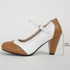 Zapatos de Mujer de Nuevo Estilo con Tira de Bloques de Color y Boca Poco Profunda con Tacón de Plataforma Ultraligero Zapatos de Comercio Exterior X25020023