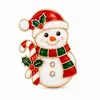 Set de Broches de Muñeco de Nieve con Pedrería Tema Navideño Broche Decorativo Accesorios para Atuendo de Fiesta Suministro Directo Transfronterizo