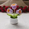 Venta de Liquidación Productos Terminados Girasol Rosa Girasol Tulipán Crochet Hecho a Mano Hilo Adornos de Planta en Maceta Mayoreo
