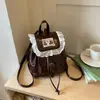2026 Nova Mochila Feminina de Renda com Acabamento para o Outono, Estilo Doce de Menina, com Bolinhas, Casual, Personalidade, Mochila Pequena Estilosa