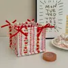 Cesta de Almacenamiento Acolchada con Rayas Azules Originales Organizador de Escritorio para Cosas Pequeñas Caja de Almacenamiento para Cosméticos, Bocadillos, Artículos Varios