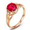 Múltiples Estilos de Anillos de Corazón de Ángel Incrustados de Diamantes, Anillos de Moda de Turmalina Rojo Sangre de Paloma, Anillos de Piedra Roja con Diamantes Chapados en Oro Rosa al por Mayor