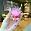Pingente de Sino de Vento Luminoso Fofo, Chaveiro de Areia Movediça em Óleo, Pingente Exquisito para Mochila de Casal, Pingente de Cristal, Pequeno Presente