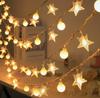 Luces LED Populares Personalizadas Luces de Estrella de Cinco Puntas Luces de Cadena de Decoración de Cumpleaños Luces USB Luces de Ambiente Lámparas Linternas Solares
