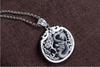 Colgante de Suéter S990 Plata Pieza Retro Artesanal Mate Cerdo del Zodíaco Moneda Hueca Moneda para Hombre y Mujer
