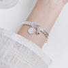 Sansheng III Foot Silver 9999 Sterling Pulseira de Prata Mobius Ring Paz e Alegria Bell Pulseira de Prata Tanabata Presente