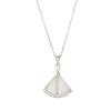 Collar de falda con concha abanico de alta calidad, cadena para clavícula de acero de titanio que no se decolora, colgante en línea de concha blanca natural y concha de abanico