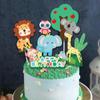 Adornos para Pastel de Dinosaurios, Animales Lindos con Temática de Bosque, Decoraciones para Fiesta de Primer Cumpleaños Infantil, Inserts de Papel para Temporada de Graduación