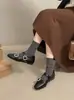 Sapatos Mary Jane estilo fada francesa com uma fivela de tira única e salto oculto, sapatos femininos versáteis, confortáveis para o dia a dia e sapatilhas