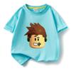 Ropa infantil con estampado de dibujos animados, camiseta de algodón de manga corta para niños pequeños y medianos, abrigo infantil, moda de fábrica, stock disponible, suministro transfronterizo