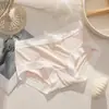 Ropa Interior Sin Costuras de Seda de Hielo Estilo Japonés para Mujer Chica Delgada Alta Elasticidad Transpirable Seda de Morera Zona Íntima Antibacteriana Calzones para Mujer