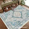 Alfombra Lavable de Imitación Cachemir, Alfombrilla Antideslizante de Cobertura Total para Área Grande, Alfombrilla Plegable para Pies, Alfombra de Sala de Estar Estilo Persa Transfronteriza