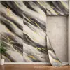 Pegatinas de pared autoadhesivas IXPE transfronterizas, patrón de mármol con hilo negro, gris y dorado, acabado brillante, venta al por mayor de rollos de revestimiento de pared