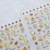 Adesivos de Unha Populares Fofos em Relevo 3D, Decalques Divertidos para Unhas, Porta-Canetas Cachorro Pudim, Decorações para Unhas de Câmera de Celular