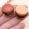 4 Mini Brinquedos Criativos de Comida Artificial Pingentes de Hambúrguer de Resina Chaveiros DIY Brincos Bolsas Pulseiras Acessórios de Joias