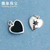 Colgante de plata s925, accesorios de bricolaje, collar de amor negro de Corea Dongdaemun, colgante, joyería personalizada de moda