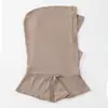 Gorro de Punto para Mujer de Color Sólido de Doble Capa de Algodón Merceizado con Pedrería, Gorro Base Versátil y de Moda para Mujer, de Gran Venta en Malasia, con Protección para el Cuello