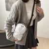 Bolso cruzado de hombro de cuero PU con textura de impresión de letras retro, gran capacidad, nueva tendencia de moda primavera 2025